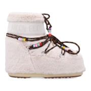 Witte Gesloten Schoenen Icon Low Faux-Fur Moon Boot , Beige , Dames