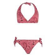 Paisley Print Driehoek Bh Bikini Etro , Red , Dames