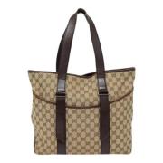 Pre-owned Canvas gucci-bags Gucci Vintage , Beige , Dames