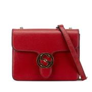 Pre-owned Leather crossbody-bags Gucci Vintage , Red , Dames