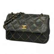 Pre-owned Leather chanel-bags Chanel Vintage , Black , Dames