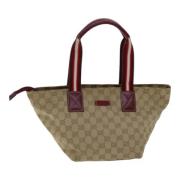 Pre-owned Canvas shoulder-bags Gucci Vintage , Beige , Dames