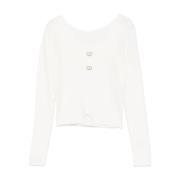 Witte Gebreide Truien met Oval-T Charme Twinset , White , Dames