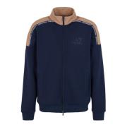 Hoge Hals Volledige Rits Sweatshirt Blauw Emporio Armani EA7 , Blue , ...