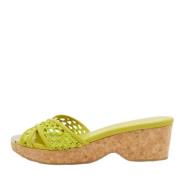 Pre-owned Leather sandals Jimmy Choo Pre-owned , Green , Dames