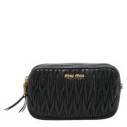 Pre-owned Leather crossbody-bags Miu Miu Pre-owned , Black , Dames