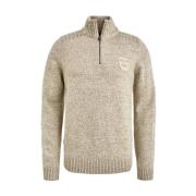 Zware Gebreide Pullover R-Hals Trui PME Legend , Beige , Heren