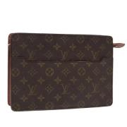 Pre-owned Canvas clutches Louis Vuitton Vintage , Brown , Dames