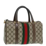 Pre-owned Canvas handbags Gucci Vintage , Beige , Dames