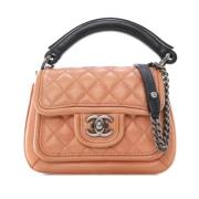 Pre-owned Leather chanel-bags Chanel Vintage , Brown , Dames