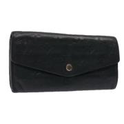 Pre-owned Leather wallets Louis Vuitton Vintage , Black , Dames