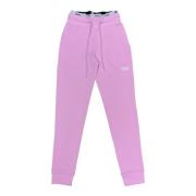 Roze Katoenen Joggers met Witte Tailleband en Zwarte Logobedrukking Gc...