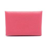 Pre-owned Leather wallets Hermès Vintage , Pink , Dames