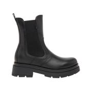 Zwarte Biker Boots met Metalen Details Nerogiardini , Black , Dames