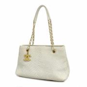 Pre-owned Leather chanel-bags Chanel Vintage , White , Dames