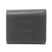 Pre-owned Leather wallets Chanel Vintage , Black , Dames