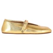 Pre-owned Leather flats Alaïa Pre-owned , Yellow , Dames