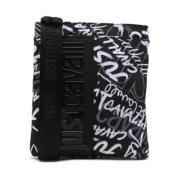 Heren schoudertas met all-over print Just Cavalli , Black , Dames