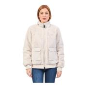 Witte Jas met Fullzip en Logo Emporio Armani , Beige , Dames