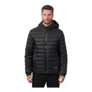 Zwarte Piumino Brent Jas met Capuchon Hugo Boss , Black , Heren