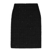 Tweed Mini Rok met Subtiele Glans Joop! , Black , Dames