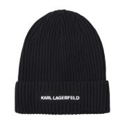 Gebreide muts met logoborduursel Karl Lagerfeld , Black , Heren