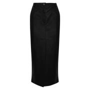 Zwarte imitatieleren midi-rok Pinko , Black , Dames