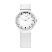 Dames keramisch horloge 29 mm kalfsleren band 10729-854 Bering , White...