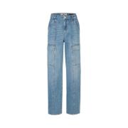 Cargo stijl jeans met verticale naden Riani , Blue , Dames