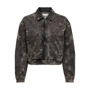 AOP Denim Jack met LS Only , Black , Dames