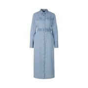 Denim jurk met afneembare riem Riani , Blue , Dames