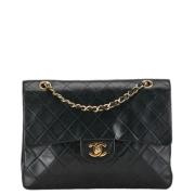 Pre-owned Leather chanel-bags Chanel Vintage , Black , Dames