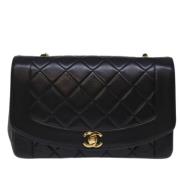 Pre-owned Leather chanel-bags Chanel Vintage , Black , Dames