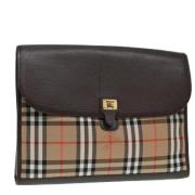 Pre-owned Leather clutches Burberry Vintage , Brown , Dames