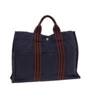 Pre-owned Canvas handbags Hermès Vintage , Blue , Dames