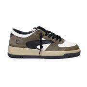 Leren sneakers met rubberen zool, Army D.a.t.e. , Green , Heren