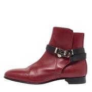 Pre-owned Leather boots Hermès Vintage , Red , Dames