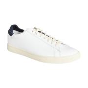 Witte Leren Lage Sneakers Clae , White , Heren