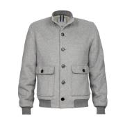 Gebreid bomberjack in grijs Profuomo , Gray , Heren