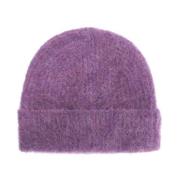 Alpaca Fuzzy Beanie Hat Séfr , Purple , Heren