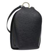 Pre-owned Leather backpacks Louis Vuitton Vintage , Black , Dames