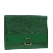 Pre-owned Leather clutches Louis Vuitton Vintage , Green , Dames