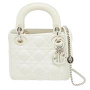 Pre-owned Leather totes Dior Vintage , White , Dames