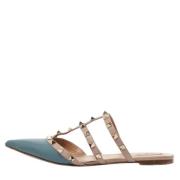 Pre-owned Leather flats Valentino Vintage , Blue , Dames