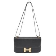 Pre-owned Leather shoulder-bags Hermès Vintage , Black , Dames