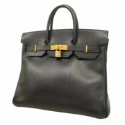 Pre-owned Leather handbags Hermès Vintage , Black , Dames