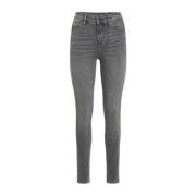 Hoge Taille Skinny Fit Grijze Jeans Guess , Gray , Dames