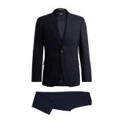 Peak 242 Navy Suit Hugo Boss , Blue , Heren