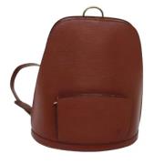 Pre-owned Leather backpacks Louis Vuitton Vintage , Brown , Dames