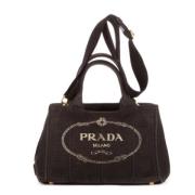 Pre-owned Canvas prada-bags Prada Vintage , Black , Dames